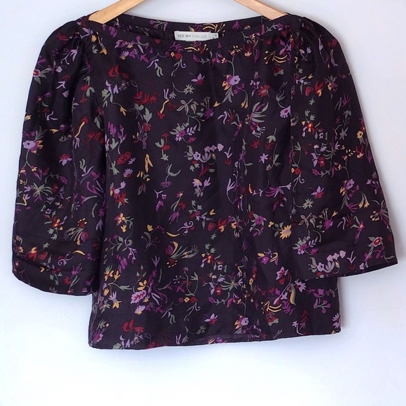 See by Chloe Silk Bell Sleeve Blouse - Picture 1 of 9